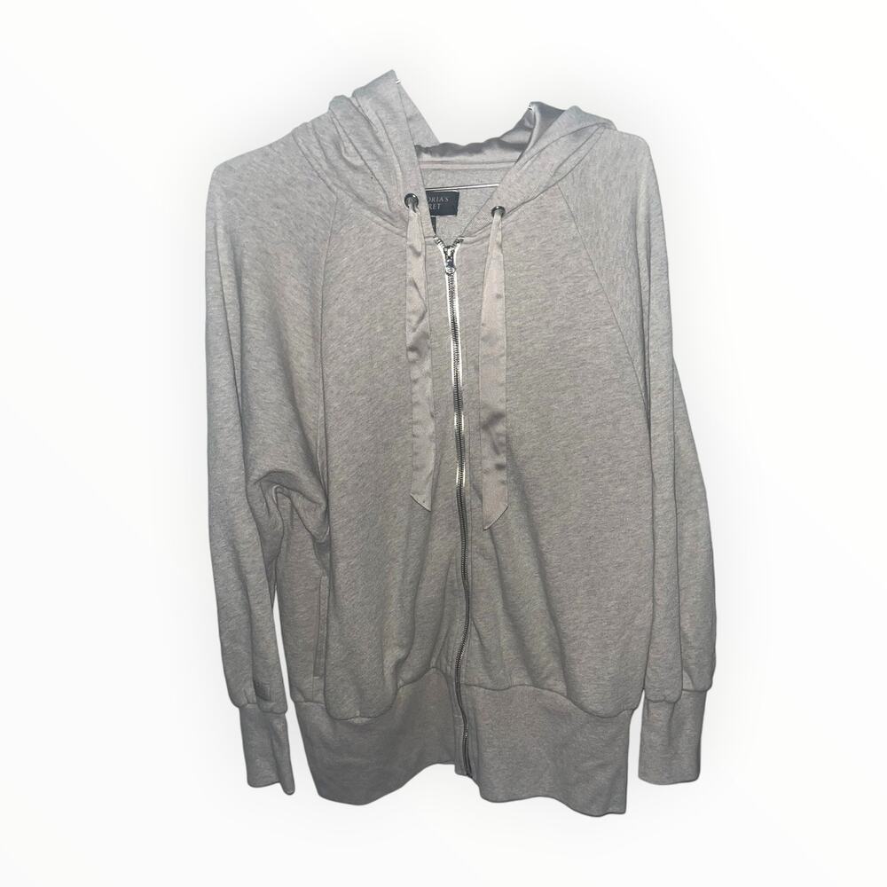 Victoria's Secret gray hoodie | Sz Large | Super Soft | Zipper works | EUC